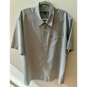 Quiksilver Button Down Shirt Mens XL Short Sleeve Check EUC